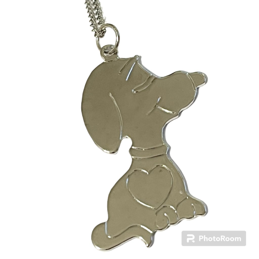 Vintage Snoopy Necklace Pendant Silver Tone Peanuts Cartoon Dangle Dog Peanuts 14$